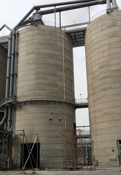 水泥庫(kù)清庫(kù)，清理鋼板倉(cāng)